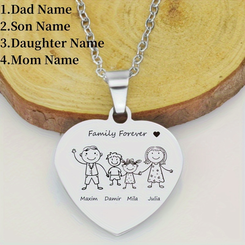Custom Family Name Pendant Necklace — Personalized Gift